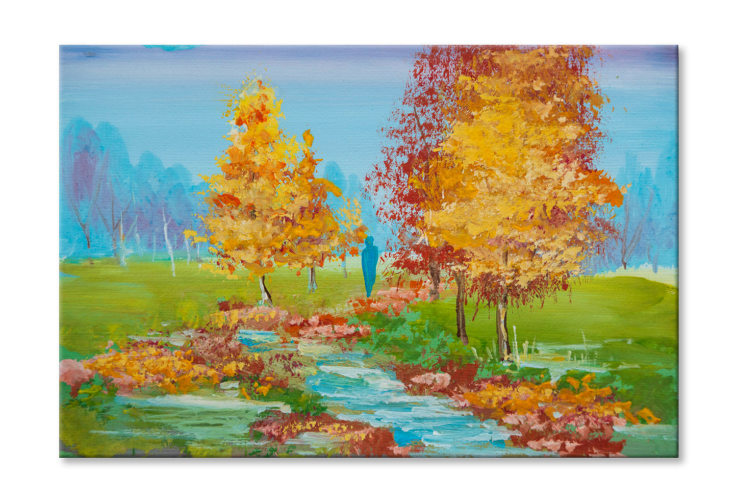 Autumn Park, Yellow Foliage Oil Painting Wall Art Limited Edition High Quality Print Stretched Canvas None