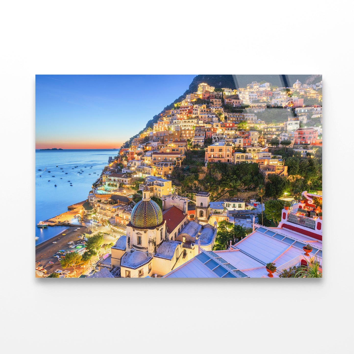 Light Up Amalfi Coast with Sky Acrylic Glass Print Tempered Glass Wall Art 100% Made in Australia Ready to Hang