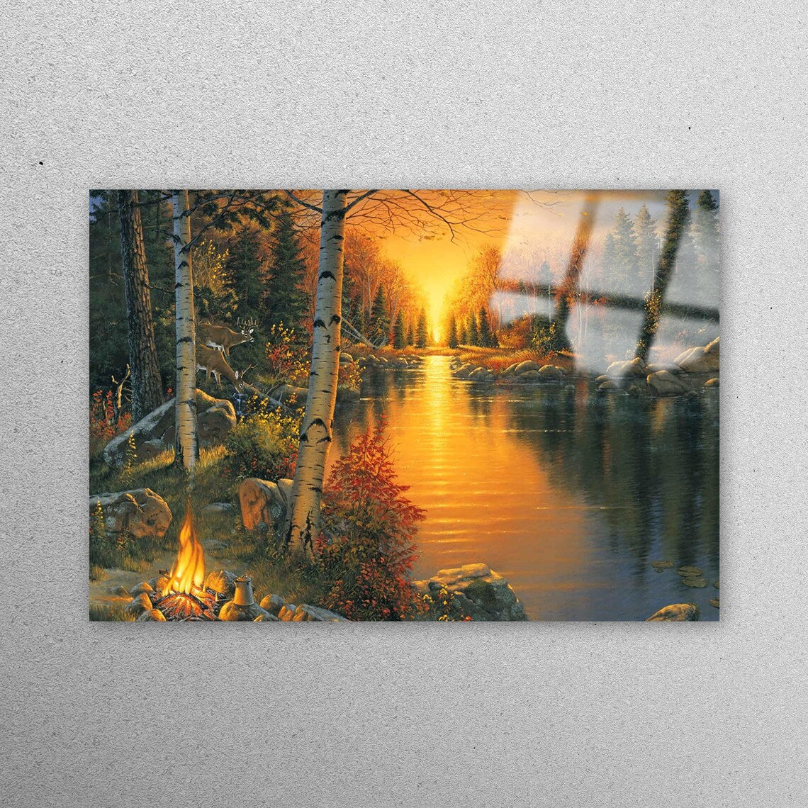 Sunset Forest Wall Art Acrylic Glass Print Tempered Glass Wall Art 100% Made in Australia Ready to Hang