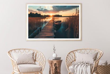 Boat On Lake & Forest View Home Decor Premium Quality Poster Print Choose Your Sizes