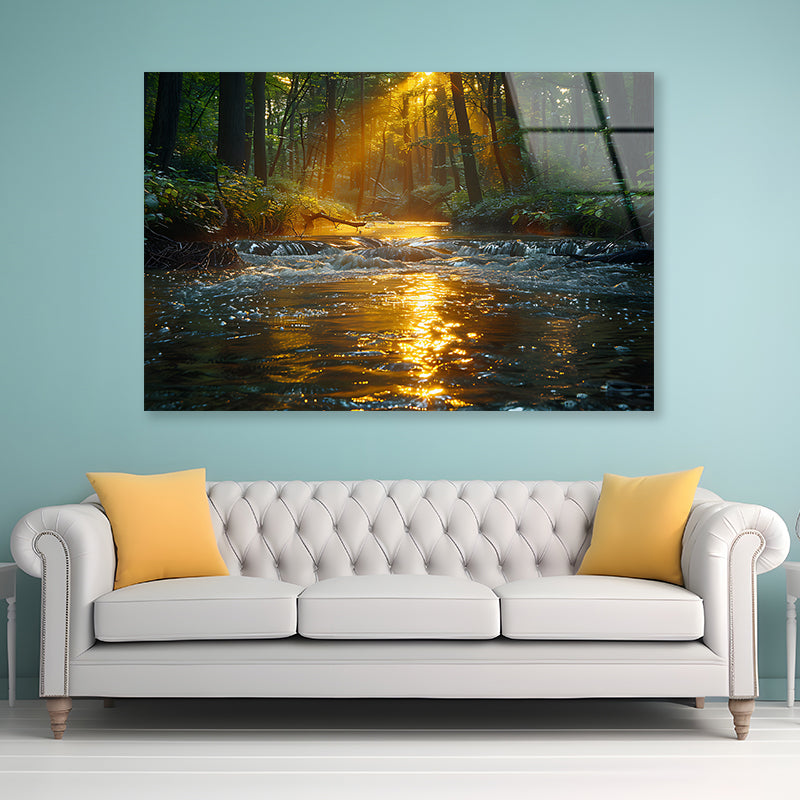 River in the Forest Acrylic Glass Print Tempered Glass Wall Art 100% Made in Australia Ready to Hang