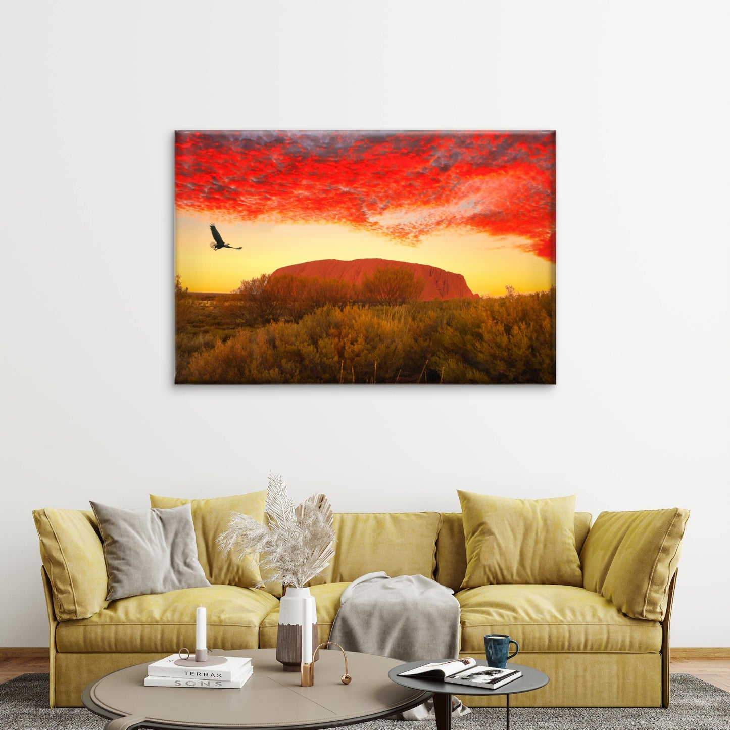 Sunset View of Ayers Rock Uluru Wall Art Decor 100% Australian Made