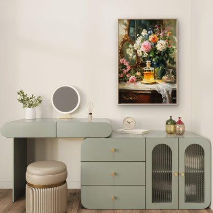 Luxury French Floral Perfume Bottles and Flowers Fashion Home Decor Premium Quality Poster Print Choose Your Sizes