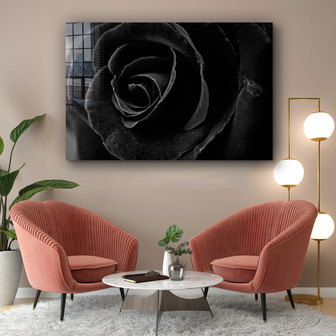 Black Rose Closeup View UV Direct Aluminum Print Australian Made Quality