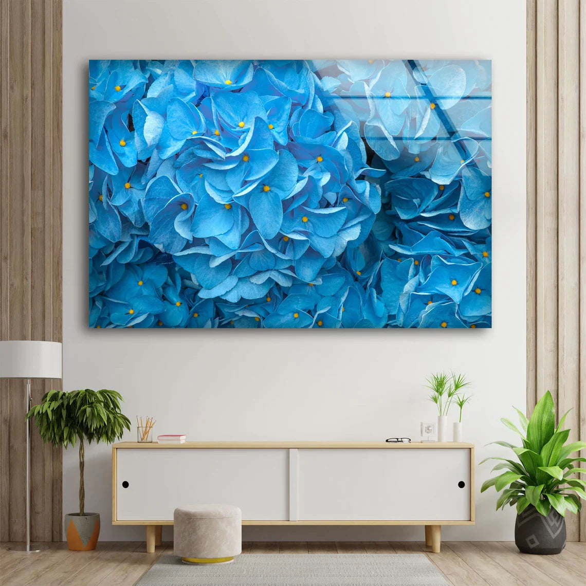 Blue Hydrangea Closeup UV Direct Aluminum Print Australian Made Quality