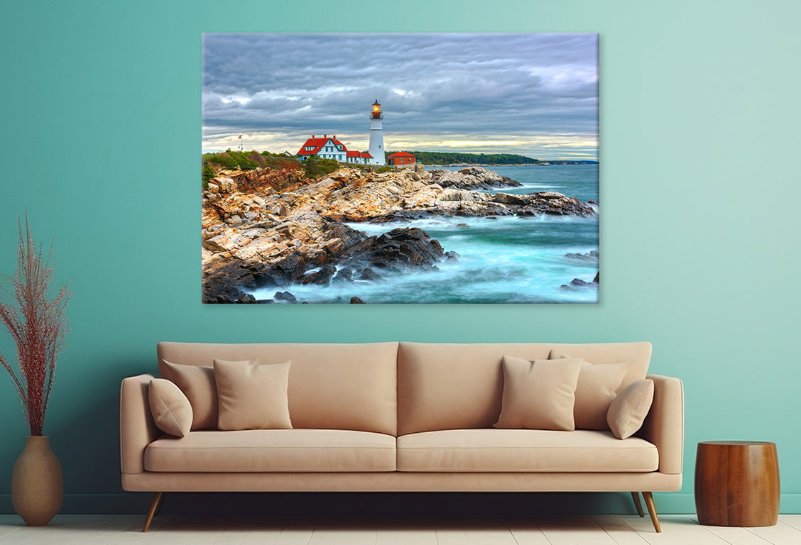 Portland Head Light at Dusk Maine Wall Art Decor 100% Australian Made