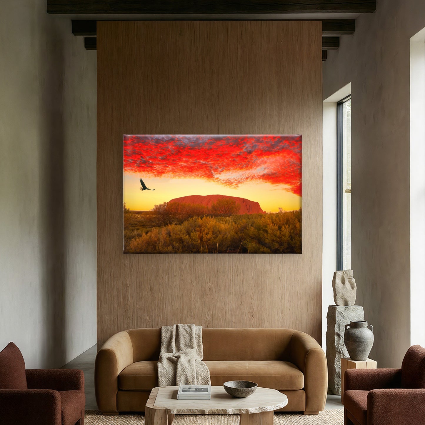 Sunset View of Ayers Rock Uluru Wall Art Decor 100% Australian Made