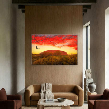 Sunset View of Ayers Rock Uluru Wall Art Decor 100% Australian Made