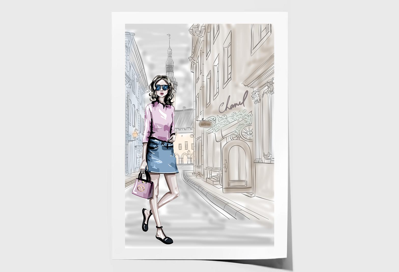 Elegant Fashion Store Art Wall Art Limited Edition High Quality Print Unframed Roll Canvas None