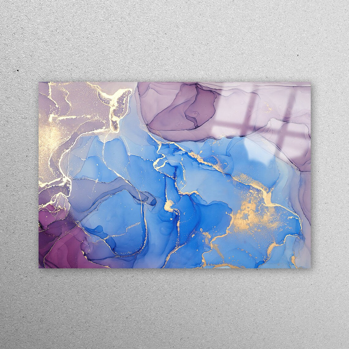 Purple And Blue Marble Acrylic Glass Print Tempered Glass Wall Art 100% Made in Australia Ready to Hang