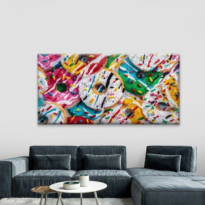 Vibrant Donuts Adorned Wall Art Canvas Office Home Room Framed 120x60cm