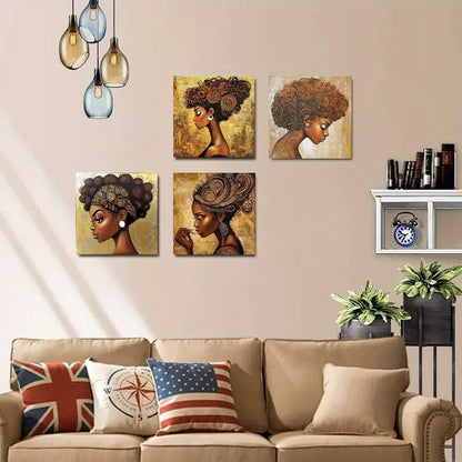 4pcs Living Room Wall Decor Beauty DB Wall Art Canvas Framed