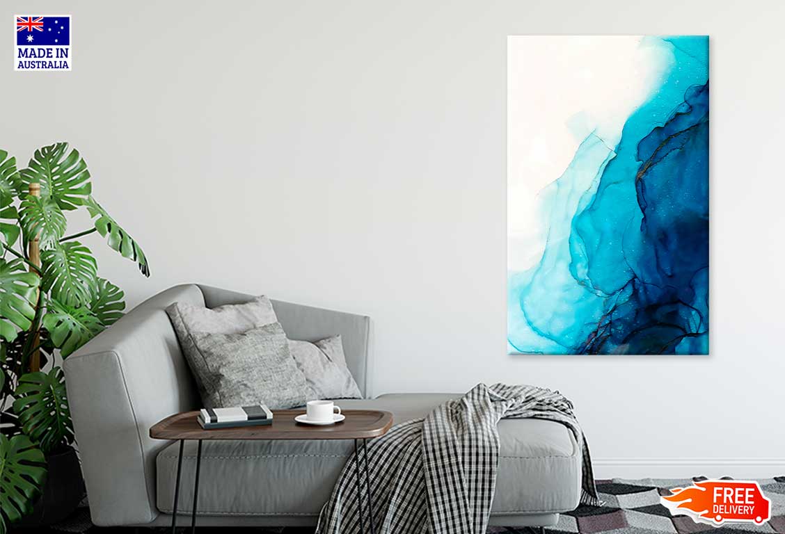 Blue & White Liquid Abstract Art Print 100% Australian Made