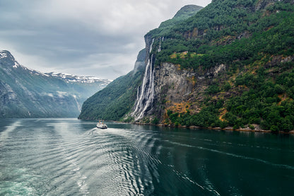 Waterfall On a Fjord Mountain Home Decor Premium Quality Poster Print Choose Your Sizes