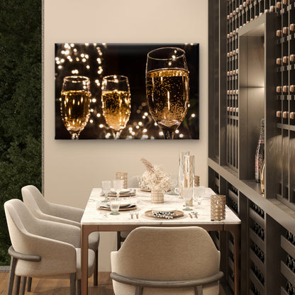 Sparkling Champagne Glass Bubbles Wall Art Decor 100% Australian Made - Bella Home Decor