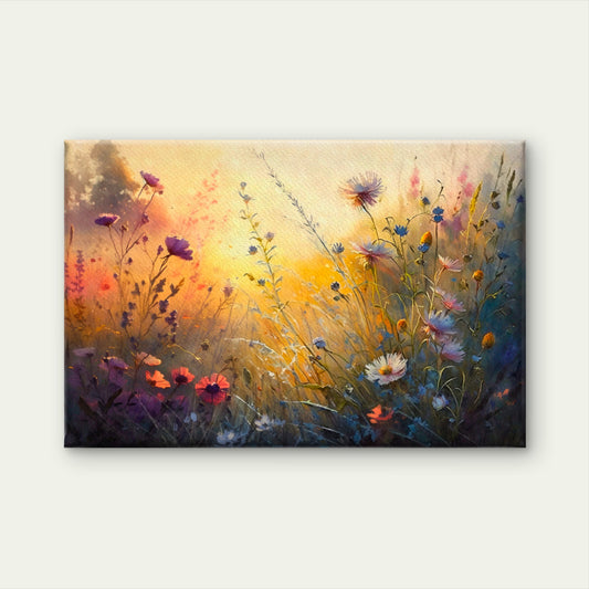 Sunlit Wildflower Meadow Wall Art Decor 100% Australian Made - Bella Home Decor