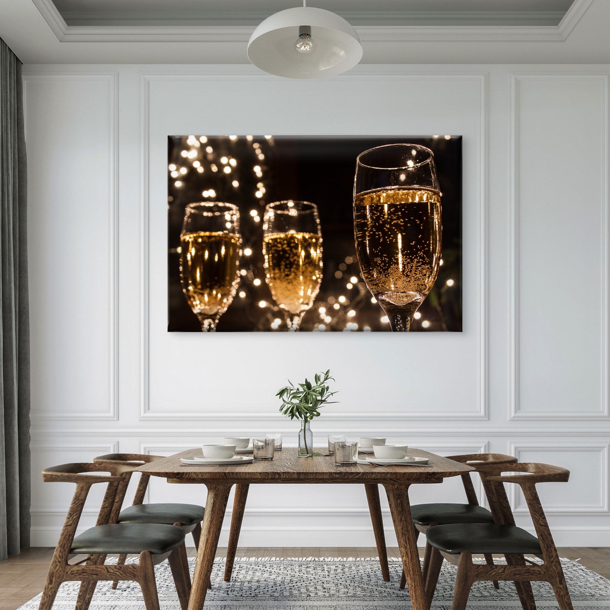 Sparkling Champagne Glass Bubbles Wall Art Decor 100% Australian Made - Bella Home Decor