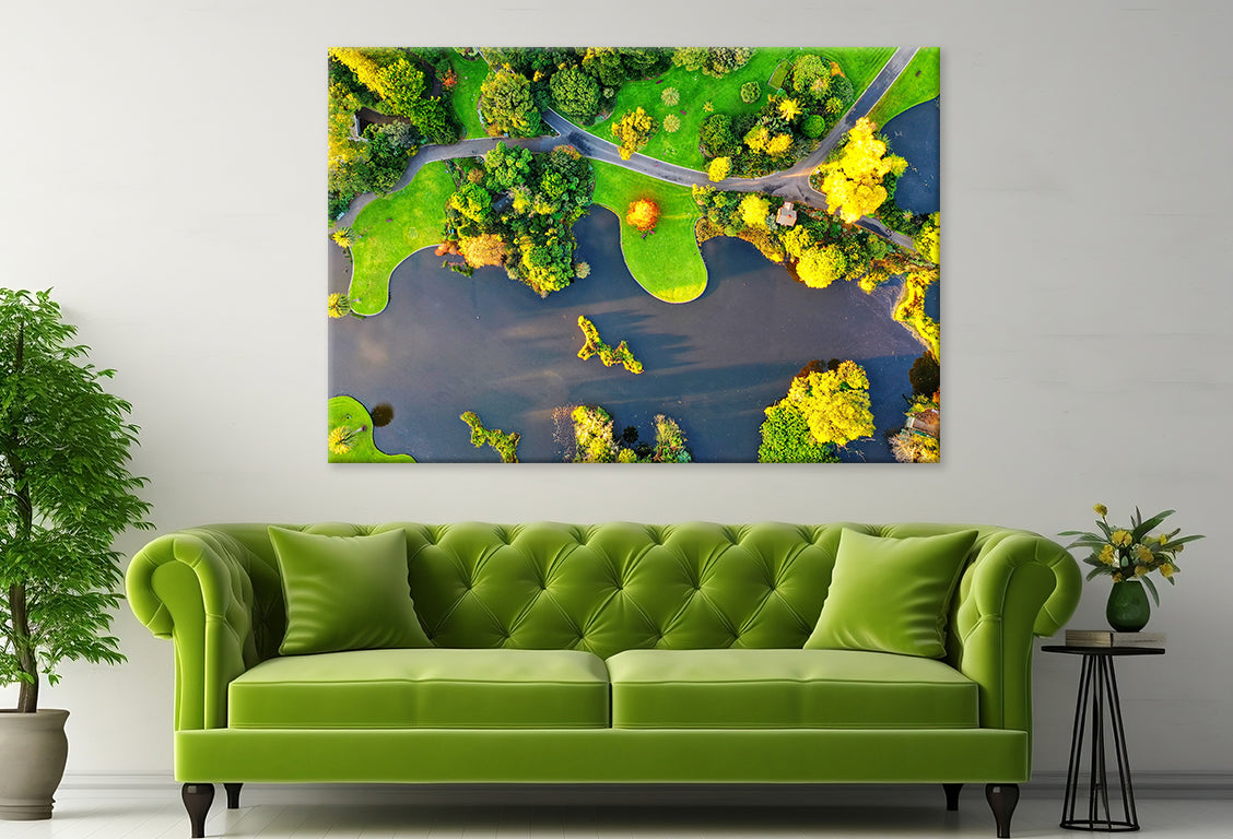 Royal Botanic Gardens Melbourne Aerial View Wall Art Decor 100% Australian Made