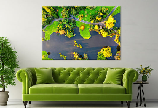 Royal Botanic Gardens Melbourne Aerial View Wall Art Decor 100% Australian Made
