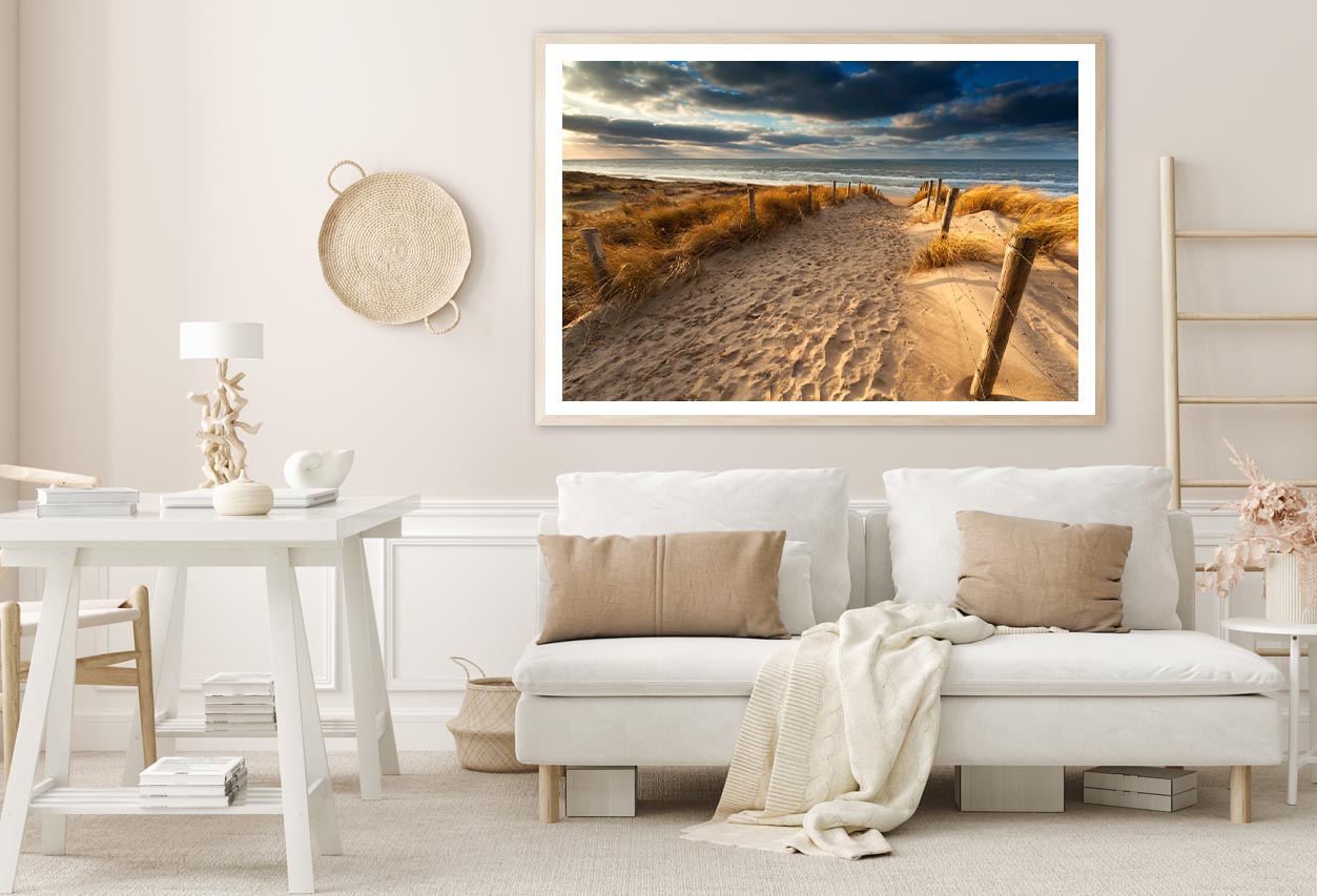 Sand Path to North Sea Beach, Holland Home Decor Premium Quality Poster Print Choose Your Sizes