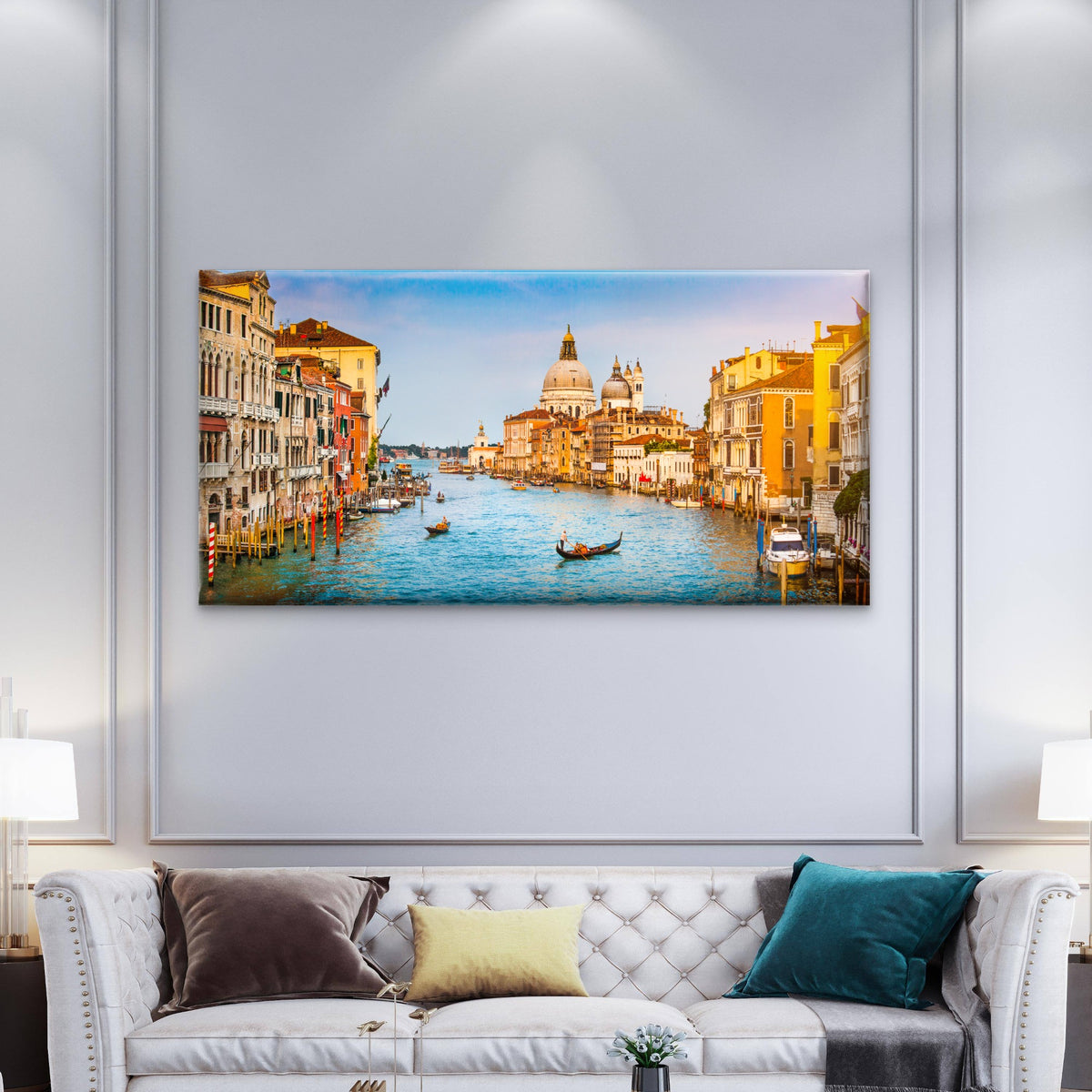 Venice Italy Grand Canal Wall Art Canvas Office Home Room Framed 120x60cm