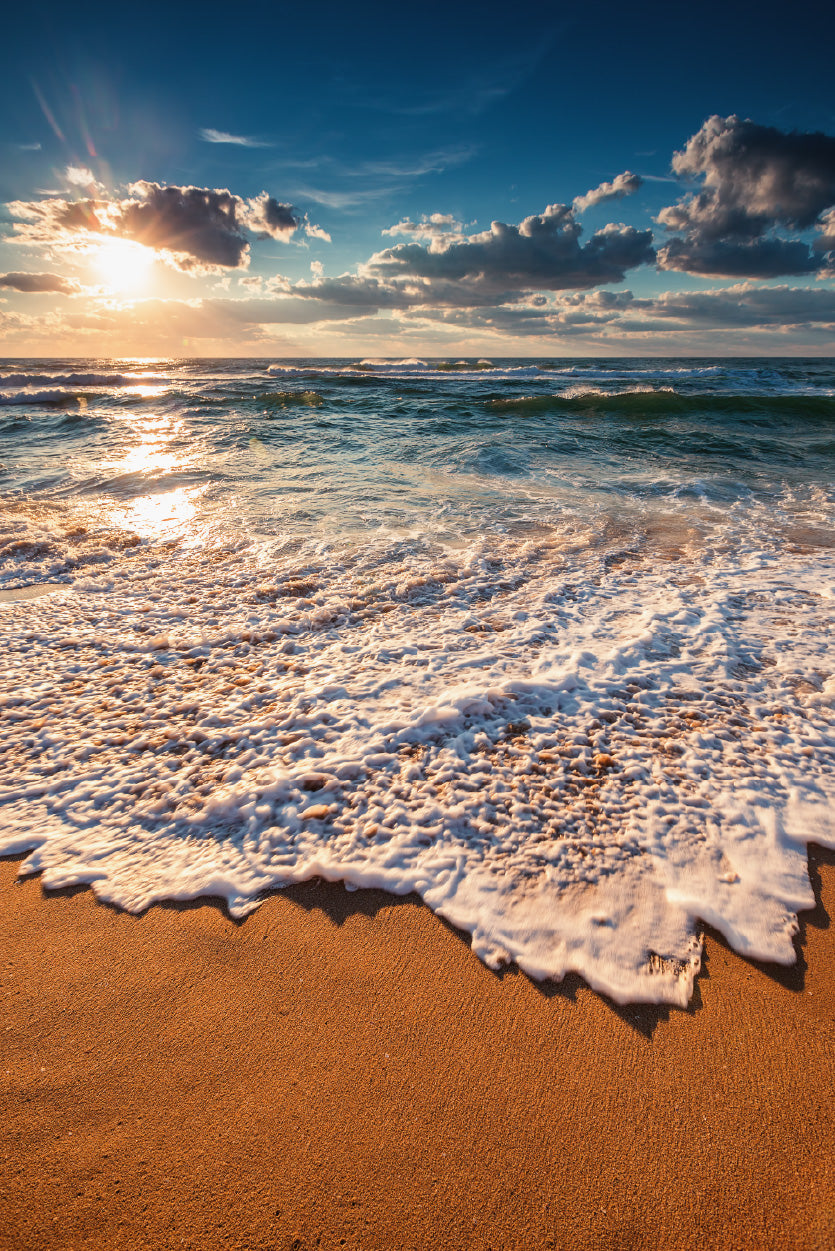 Cloudscape Over the Sea Sunrise View Photograph Glass Framed Wall Art, Ready to Hang Quality Print