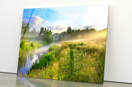 Sunrise, Fog and the River Acrylic Glass Print Tempered Glass Wall Art 100% Made in Australia Ready to Hang