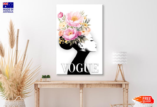 Fashion Girl with Flowers Wall Art Limited Edition High Quality Print