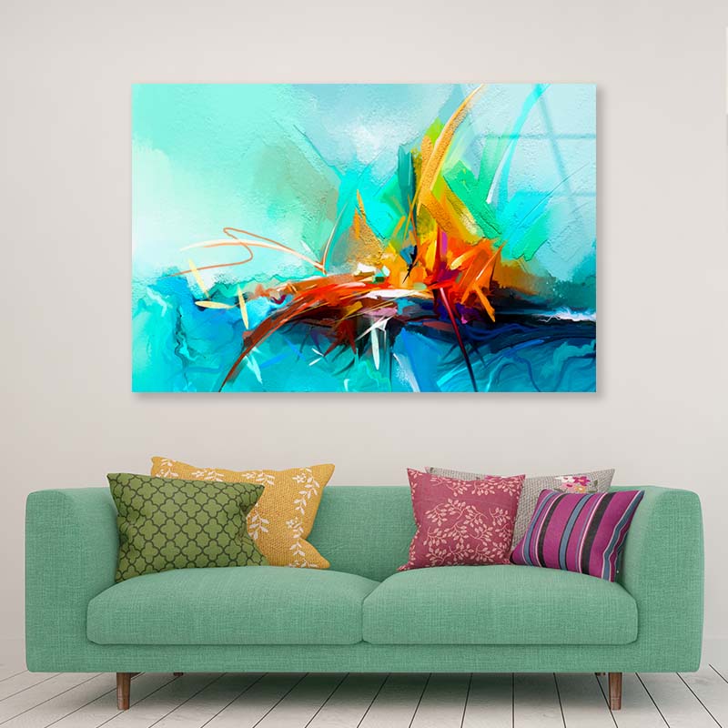 Abstract Colorful Acrylic Glass Print Tempered Glass Wall Art 100% Made in Australia Ready to Hang