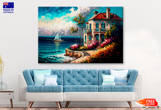 Coastal Seascape With Nobody Oil Painting Wall Art Limited Edition High Quality Print