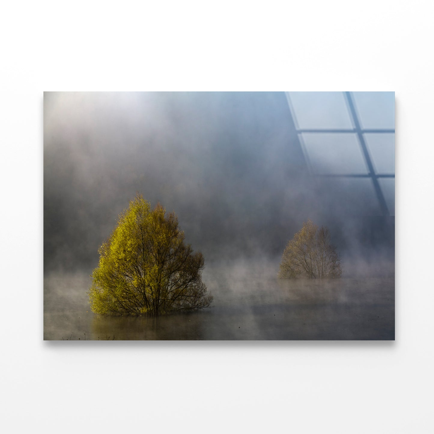 Fog during Autumn Floods with Clouds in the Sky Acrylic Glass Print Tempered Glass Wall Art 100% Made in Australia Ready to Hang