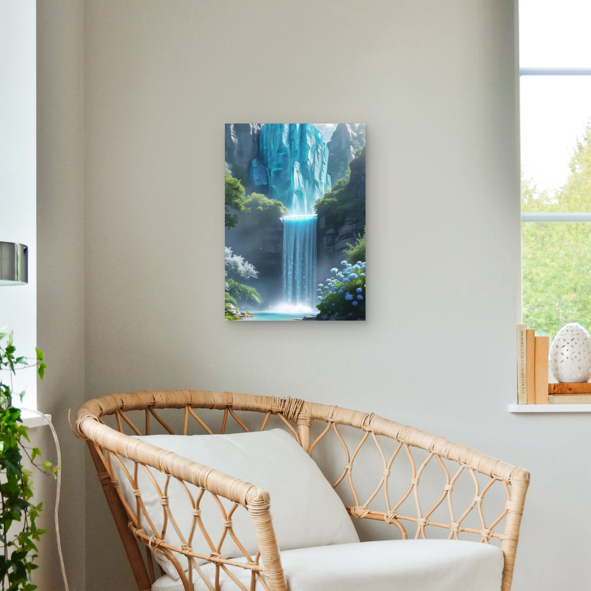 Blue Crystal Glacial Waterfall 40x60cm Metal Print Ready to Hang