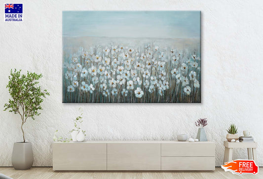 A Sea Of White Flowers, Painting Wall Art Limited Edition High Quality Print