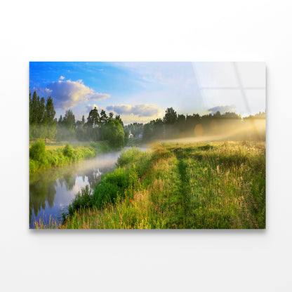 Sunrise, Fog and the River Acrylic Glass Print Tempered Glass Wall Art 100% Made in Australia Ready to Hang