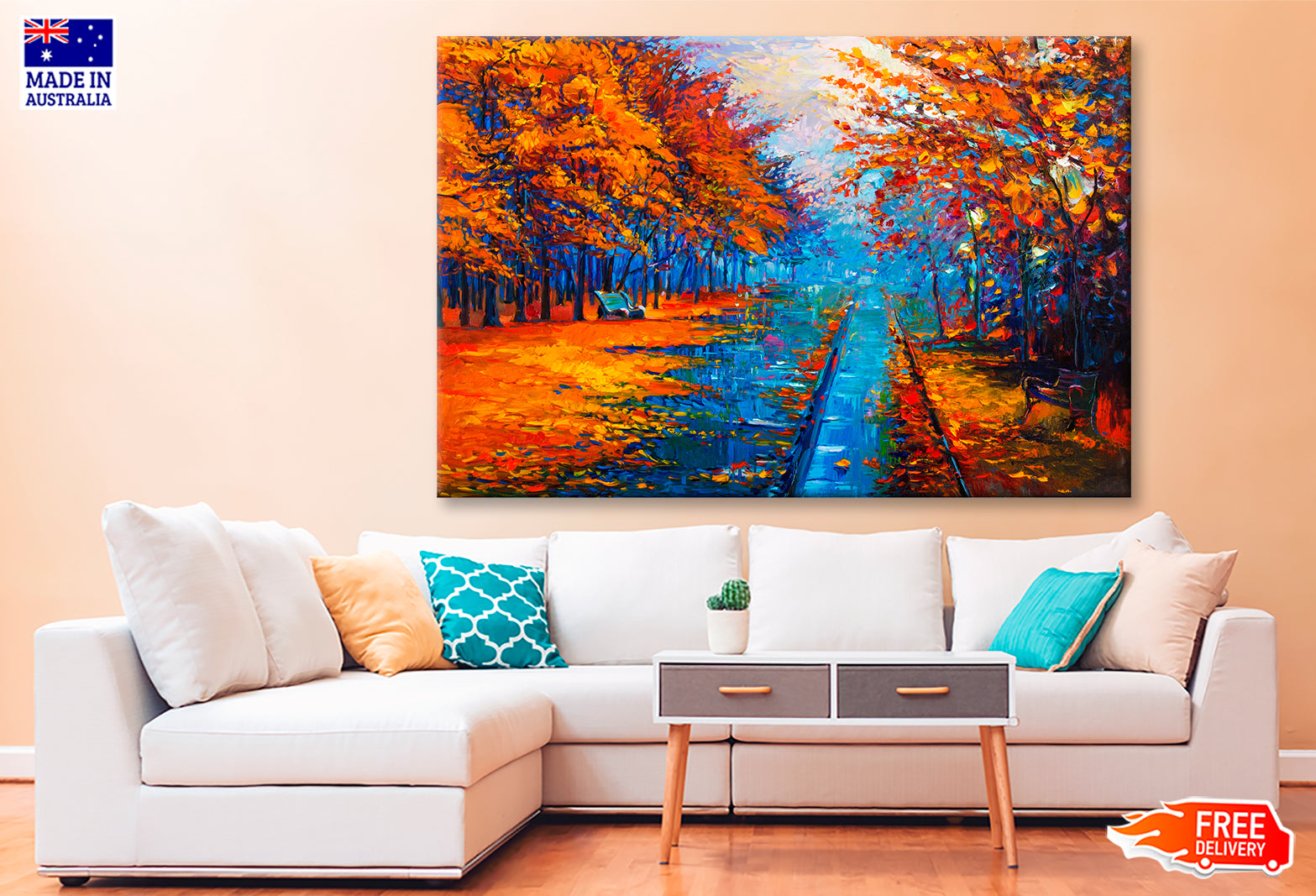 Autumn Landscape With Forest Road Oil Painting Wall Art Limited Edition High Quality Print