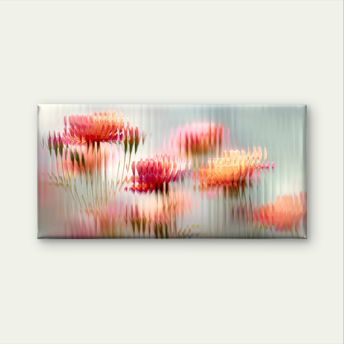 Abstract Floral Vertical Glass Refraction Wall Art Canvas Office Home Framed 120x60cm