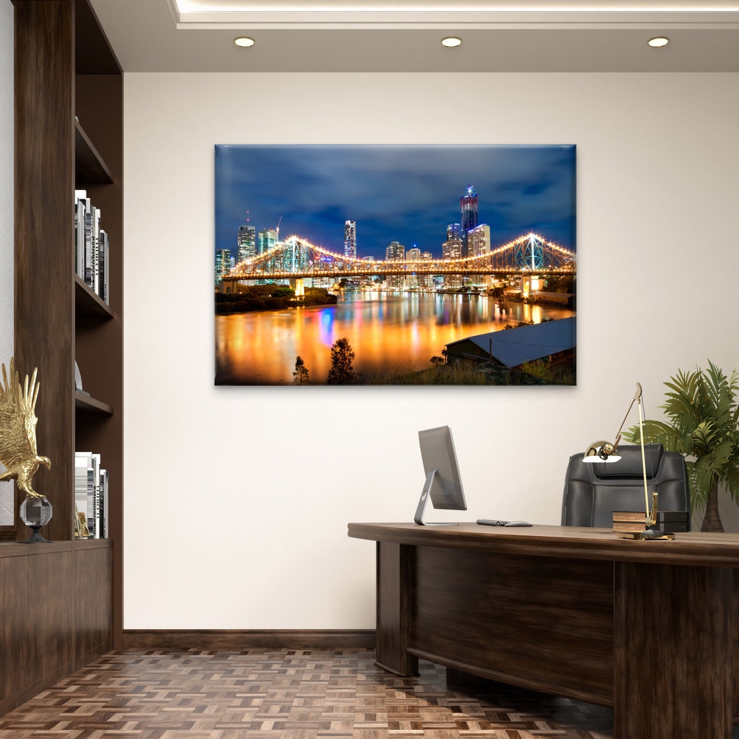 City Skyline Brisbane Bridge Wall Art Decor 100% Australian Made - Bella Home Decor