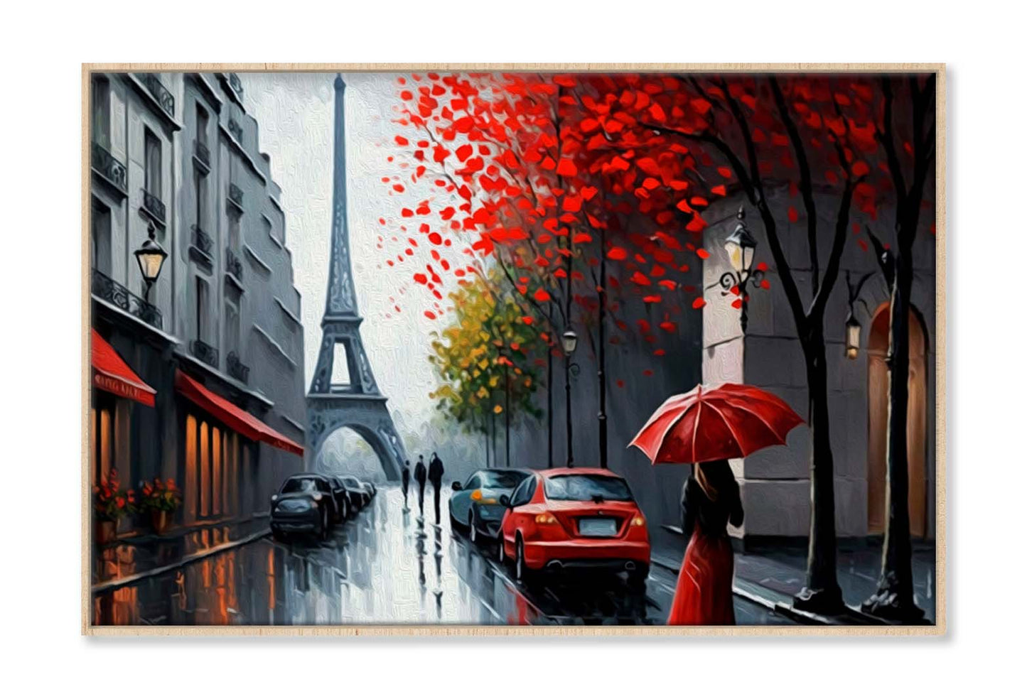 Street View of Paris, Eiffel Tower Wall Art Limited Edition High Quality Print