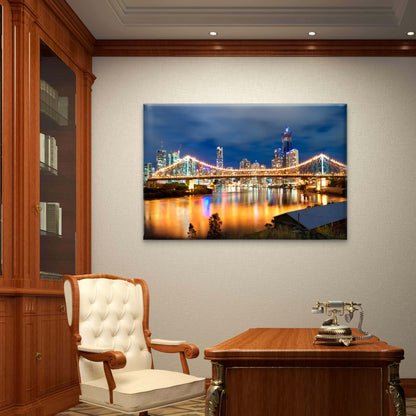City Skyline Brisbane Bridge Wall Art Decor 100% Australian Made - Bella Home Decor