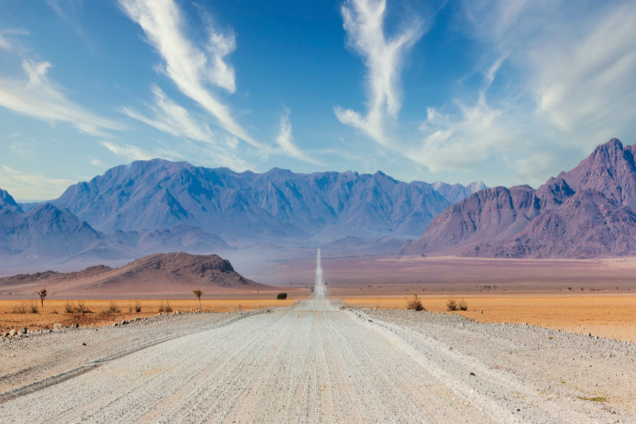 Gravel Road with Mountains in Namibia Home Decor Premium Quality Poster Print Choose Your Sizes