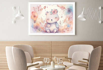 Happy Baby Bear in Flower Blossom Garden Home Decor Premium Quality Poster Print Choose Your Sizes