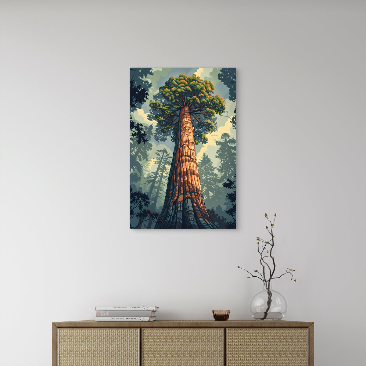 Giant Sequoia Redwood Forest Tree 40x60cm Metal Print Ready to Hang