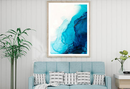 Blue & White Liquid Abstract Art Home Decor Premium Quality Poster Print Choose Your Sizes