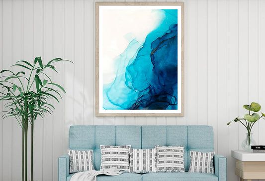 Blue & White Liquid Abstract Art Home Decor Premium Quality Poster Print Choose Your Sizes