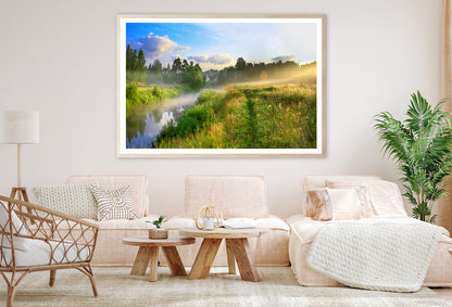 Sunrise, Fog and the River Home Decor Premium Quality Poster Print Choose Your Sizes