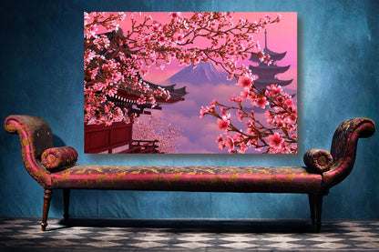 Mount Fuji Cherry Blossom UV Direct Aluminum Print Australian Made Quality