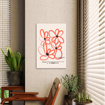Red Floral Sunday Quote Gift 60x90cm Metal Print Ready to Hang