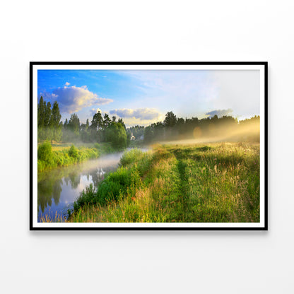 Sunrise, Fog and the River Home Decor Premium Quality Poster Print Choose Your Sizes