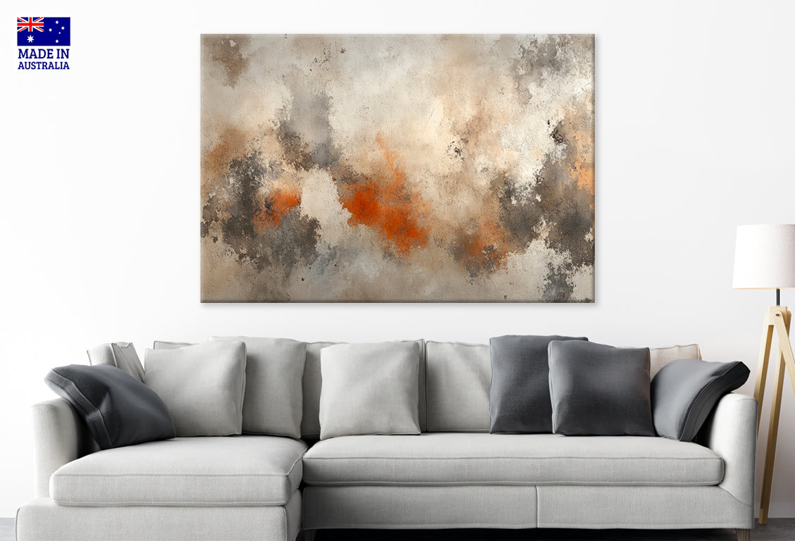 Abstract Beige Brown Watercolor Wall Art Decor 100% Australian Made