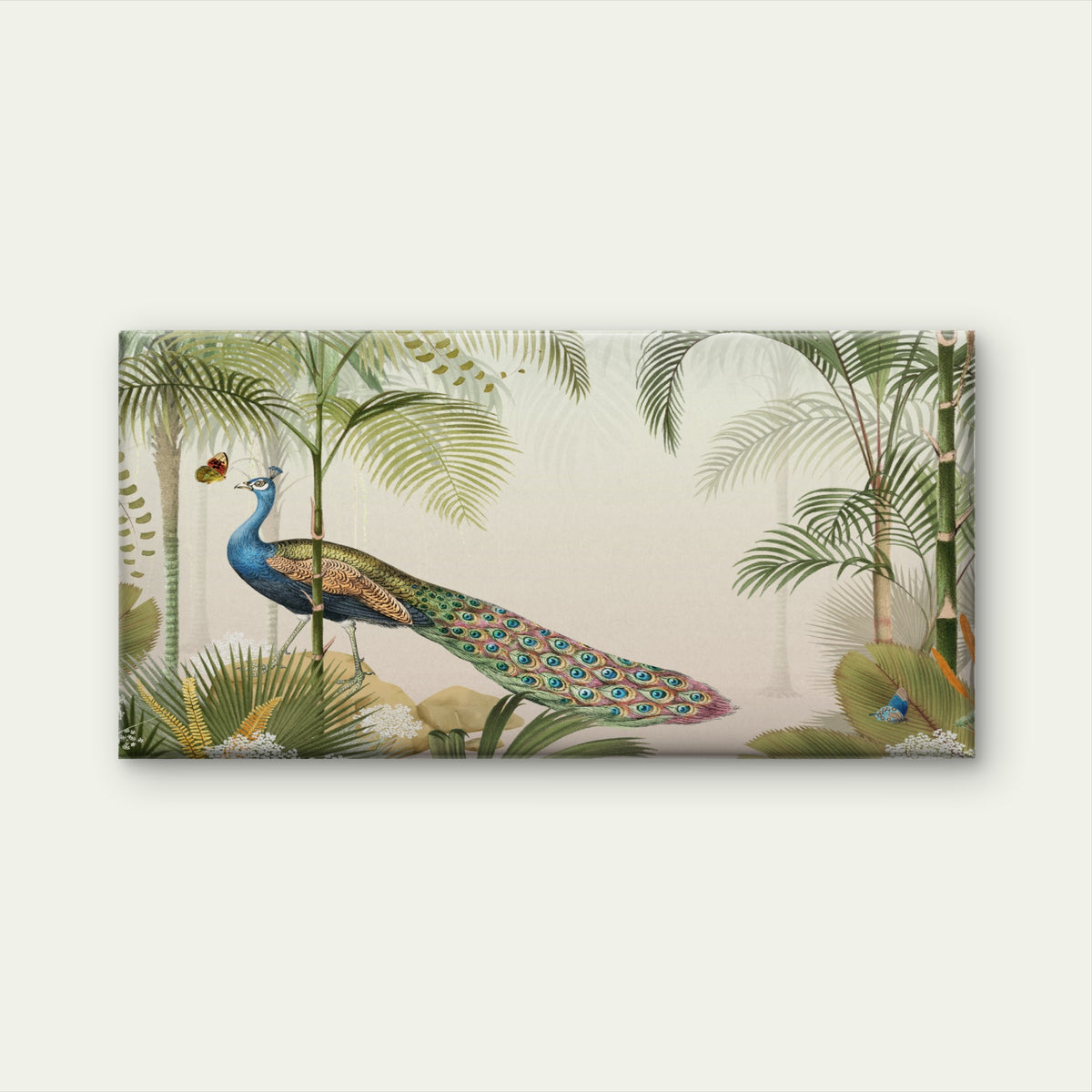 Vintage Peacock Tropical Bird Wall Art Canvas Office Home Room Framed 120x60cm